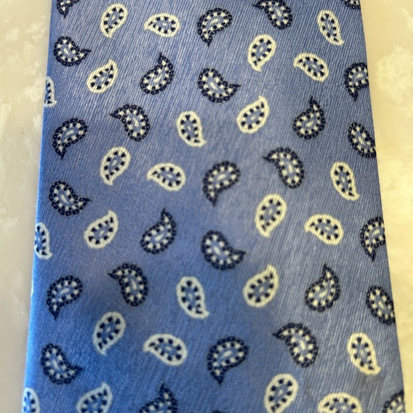 SOLD - Brioni Blue Micro Paisley Men's Tie, Silk, Made in Italy - Picture 5 of 9
